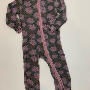 Floral Print Kickee Pants one piece pajamas